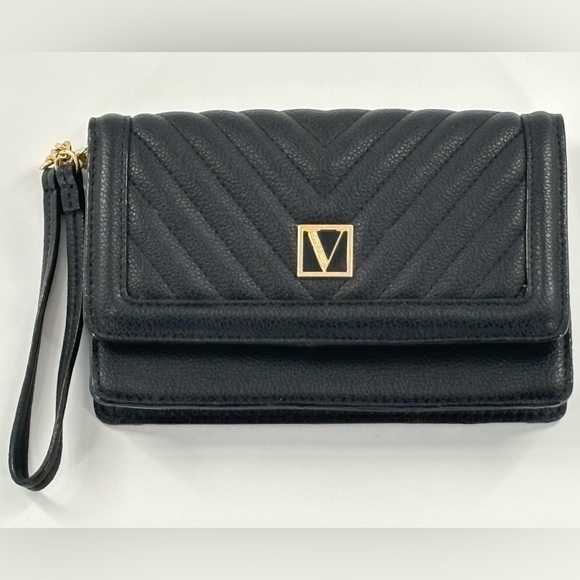 Victoria's Secret Handbags - Victoria's Secret Black V-Quilt Tech Wristlet Wallet